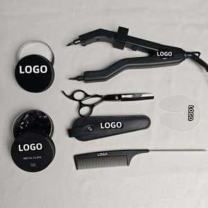 Kit de Extensiones de Cabello de Acero Inoxidable y Plástico Duradero con Logotipo Personalizado, Mini Set de Salón, Pinzas de Silicona y Nylon, Estuche de Cuero - Product Image 2