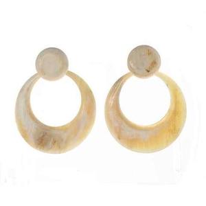 Dernières Créations : Boucles d'Oreilles en Corne de Buffle Naturelle, Élégantes, Écologiques, Faits Main, Style Floral, Taille Personnalisable, Bijoux - Product Image 2