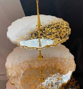 Support à gâteau en résine écologique 2 pièces avec instructions d'entretien compatibles lave-vaisselle - Product Image 2