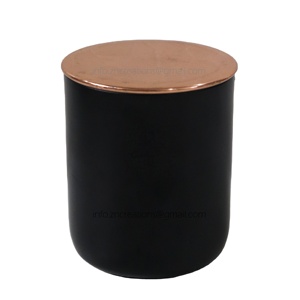 Tarro para velas negro con logotipo personalizado, contenedor de metal con acabado mate y recubrimiento en polvo para hacer velas, tarros para velas perfumadas con fragancia - Product Image 1