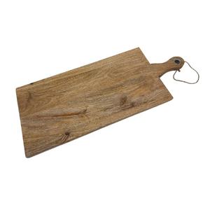Planche à découper en bois de haute qualité, forme rectangulaire, avec poignée, finition naturelle, emballage individuel, vente en gros - Product Image 4
