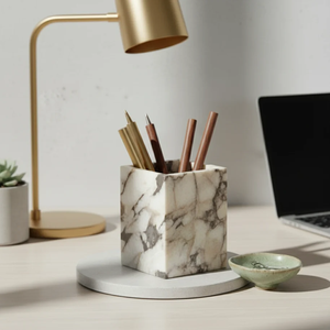 Porte-crayons moderne en marbre de haute qualité, porte-stylos de luxe standard pour bureau et salle d'étude, artisanat - Product Image 1