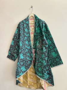 Wholesale Lot Of <b>Kantha</b> Vintage Reversible Quilted Umbrella Cut <b>Jacket</b> Coat - Product Image 4