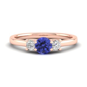 Bagues de fiançailles REYES en argent sterling 925 de haute qualité avec pierre précieuse tanzanite ronde de 0,5 carat et moissanite, bijoux fins - Product Image 5