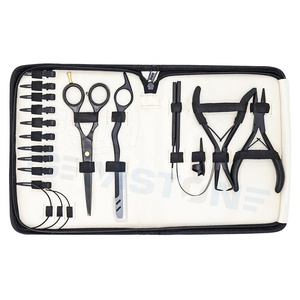 Professional Stainless Steel Hair Extension Tools Kit Removal Micro <b>Ring</b> Pliers Pulling Loop Needle Hook Closer Plier <b>Thinning</b> - Product Image 1