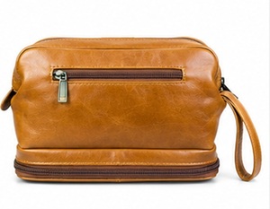 Bolsa de Viaje de Cuero Genuino Vintage con Cierre, Compartimento para Zapatos, Función para Colgar, Gran Capacidad, Asa Suave Ecológica, Cosmética - Product Image 2