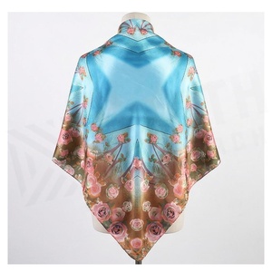 NORTH APPROACH Women's Square Silk Scarf Floral Print Elegant Multi-Functional Fashion Accessory All Seasons - Product Image 2