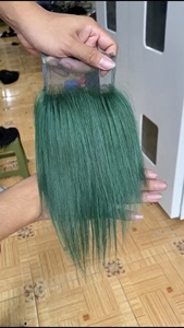 ที่ปิดผมตรงสีเขียวของมนุษย์ลูกไม้ใสนุ่มเนียนสำหรับร้านเสริมสวย - Product Image 3
