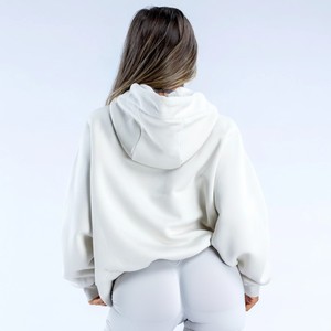 Trendy Women's Heavyweight Pullover Hoodies Long Sleeve <b>Brushed</b> Fleece 100% Cotton Eco-Friendly Casual Wear Comfortable Hoodies - Product Image 6