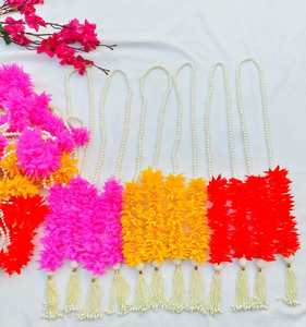 Patka de Bienvenida para Boda, Hecho a Mano, Diseño Simple |   Estola Ligera de Tela Tradicional India con Borlas Coloridas |   Baraat de Tamaño Personalizado - Product Image 5