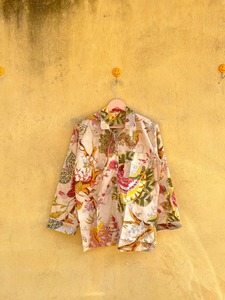 Conjunto de Pijama Floral de Algodón para Mujer, Manga Larga, Cuello Camisero, Estampado, Ropa de Dormir Informal, Cintura Media con Cordón Ajustable - Product Image 2