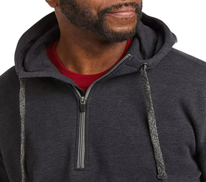 Sweat-shirt à capuche zippé pour homme, coupe classique, couleur unie, en polaire, décontracté, pour l'automne - Product Image 2