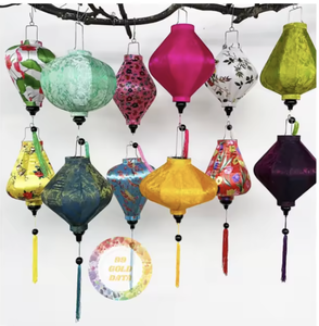 Lanterne en soie vietnamienne décorative, lanterne en tissu faite à la main, abat-jour pour l'intérieur et l'extérieur, maison, festival, mariage, éclairage d'ambiance - Product Image 4