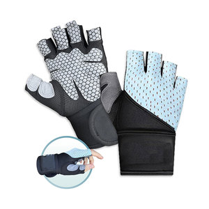 Gants de fitness pour hommes avec logo personnalisé en gros, respirants, antidérapants, en néoprène et cuir, pour la musculation - Product Image 1