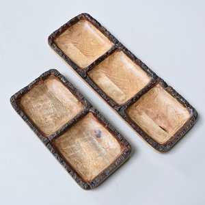 Modern Stylish Rustic Wooden Decorative Trays Rectangle Handcrafted Multi-Functional Serving Platter Wood Handicraft Serving - Product Image 1