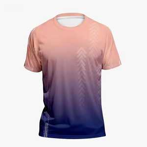Camiseta Deportiva para Hombre, Roja, con Patrón Geométrico, Manga Corta, Cuello Redondo, Secado Rápido, Tejido de Punto, 100% Poliéster, Corte Regular - Product Image 5