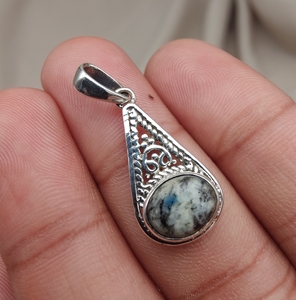 Pendentif en jaspe K2 naturel, argent sterling 925, cabochon en pierre K2, petit pendentif, bijoux faits à la main pour femmes, vente en gros de bijoux - Product Image 1