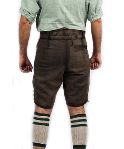Shorts en cuir bavarois pour hommes, marron, brodés, pantalon traditionnel Trachten, vêtements décontractés pour l'Oktoberfest - Product Image 6