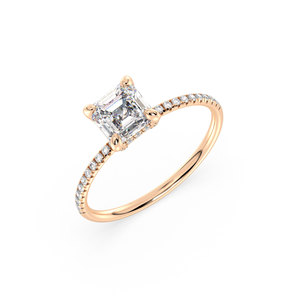 REYES Elegant Asscher Cut Solitaire Engagement Ring in 14K Solid Gold HPHT CVD Lab Grown Diamond Anniversary Gift Fine Jewelry - Product Image 1