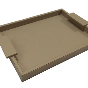 Leather Luxury Serving Tray <b>set</b> of <b>pc</b> and Velvet Rectangular Serving Tray Colors Ideal for Home, Restaurant, Hotel Use - Product Image 1