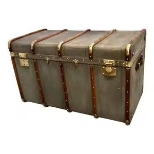Set Of 2 Woven Gold Textured Decorative Crate Set Lidded Household Sundries <b>Storage</b> Holder Accent Table Bin <b>Trunk</b> Box - Product Image 4