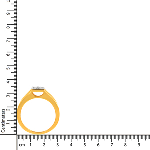 Bague robuste pour homme en diamant, luxe, or jaune 18 carats, avec grappe de diamants carrés pour femme, diamant rond brillant, sertissage invisible - Product Image 4