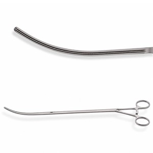 Pinzas DeBakey Toracoscópicas, Eje Cónico de 10 mm, Mandíbulas 1x2, Curva de 110 mm, Longitud de Trabajo de 25.5 cm, Longitud Total de 37 cm, con Mecanismo de Trinquete – ZETOMEDPRO - Product Image 1