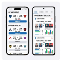 Aplicación de Torneos de Juegos Móviles Híbridos RoyalCraft Enterprise, Partidos de Esports, Batallas de Equipos, Tableros de Clasificación, Concursos de Premios