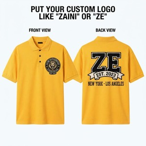 Men <b>Polo</b> <b>Shirt</b> Premium Cotton Pique 220 GSM <b>Yellow</b> Short Sleeve Custom Embroidered Logo Casual Streetwear Bulk Clothing Factory - Product Image 1