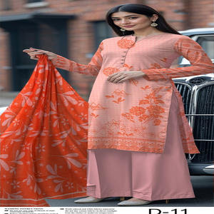 Nouvelle Collection Été 2026 – Shalwar Kameez Brodé de Qualité Supérieure en Coton/Gaze pour Femmes Grandes Tailles - Product Image 1