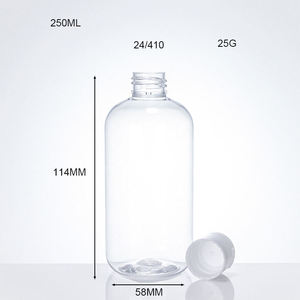 ขวดพลาสติก PET ใสทรงบอสตัน ขนาด 8 ออนซ์ คอขวดขนาด 24-410 - Product Image 2