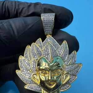 Mejores dijes de letras de plata de ley con engaste de bisel, moissanita VVS de corte brillante, de alta luminosidad, estilo Hip Hop, unisex, para fiesta - Product Image 1