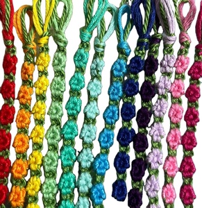 Wholesale Love Customisable Knotted <b>Flower</b> Braided Knotted String Cotton Macrame Woven Friendship <b>Bracelet</b> - Product Image 1