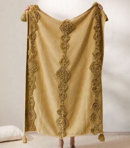 Mantas y mantas decorativas de estilo bohemio de algodón con mechones de alta calidad de lujo, sofá, hogar, sala de estar, dormitorio, patrones estampados tejidos - Product Image 3