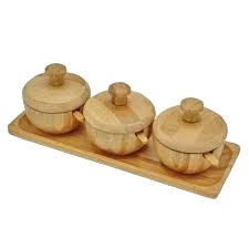 Tarros de madera de Acacia para cocina, tarros de almacenamiento para sal, pimienta y especias, caja de madera para sal, 6 uds. - Product Image 3