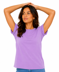 Camiseta de Verano para Mujer, Más Vendida, con Puños Enrollados, Apliques 3D, Estampada, Ligera, Transpirable, Ecológica, con Logotipo Personalizable - Product Image 4