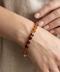 Natural Hessonite <b>Bracelet</b> AAA Faceted Tumble Beads Handmade Gemstone <b>Bracelet</b> - Product Image 3