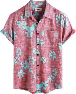Chemise homme légère à manches courtes, imprimé tropical, décontractée, boutonnée, pour l'été, les vacances, colorée, idéale pour la plage et la natation - Product Image 2