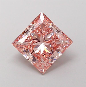 Exquise pierre précieuse rose de 1 carat, taille princesse, offrant un éclat symétrique d'élite et une clarté de couleur intense exceptionnelle. - Product Image 1