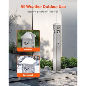 Cendrier carré extérieur en acier inoxydable avec 4 ouvertures de rejet et couvercle supérieur pour mégots de cigarette - Product Image 4