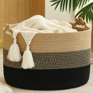 Home Decorative <b>Woven</b> <b>Basket</b> Fabric Organizing Storage <b>Basket</b> for Home Use - Product Image 6
