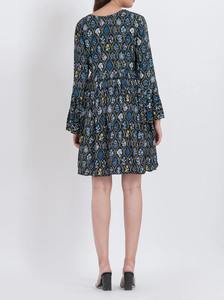 Robe d'été en coton tissé à fleurs pour femme, confortable, légère, coupe courte trapèze, taille élastique, respirante, style décontracté – Grande Vente - Product Image 3