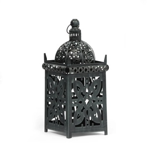 Antique Black Metal Moroccan Design Hanging <b>Lantern</b> Home <b>Garden</b> Christmas Decorations Wood Candle Holders Candle Jars Direct - Product Image 6
