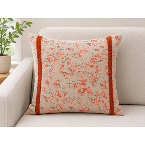 Premium Embroidered 100% Linen Cushion Cover | Textured Decorative <b>Throw</b> <b>Pillow</b> Cover with Contrast Trim for Sofa & Home Decor - Product Image 3