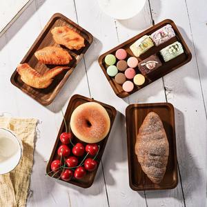 Ensemble de 4 plateaux de service en bois, plateaux en bois massif, planches à découper décoratives pour plats, assiettes, collations, dîner, utilisation à la maison, cuisine - Product Image 4