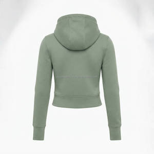 Women's Crop Top Hoodie Cropped Sweatshirt Fleece Pullover Casual Hooded Streetwear Top OEM ODM Custom Wholesale Factory - Product Image 2