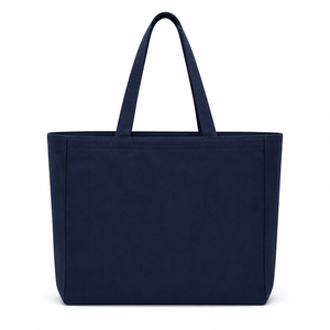 Navy <b>Canvas</b> Grocery Tote Bag Heavy Duty <b>Box</b> Bottom Blank Custom Print Ready Eco Friendly Reusable Wholesale Promotional Shopping - Product Image 1