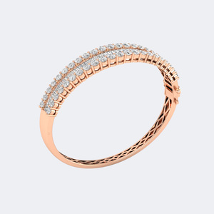 กำไลข้อมือเพชรทรงกลม 8.632 กะรัต พร้อมเพชรทรงบาแกตต์แบบฝังเรียง - Product Image 3