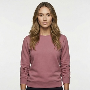 Sudadera de felpa francesa con estampado personalizado de alta calidad para mujer, Jersey 2025, Sudadera de cuello redondo de gran tamaño para mujer, algodón - Product Image 1