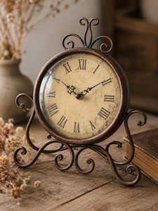 Reloj de Escritorio Moderno de Metal con Movimiento Electrónico, Pantalla Retroiluminada Táctil, Esfera con Agujas - Decoración para el Hogar - Product Image 4